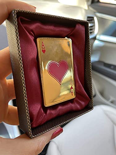 Encendedor Heart Poker con Caja de Regalo Dorado miniatura 4