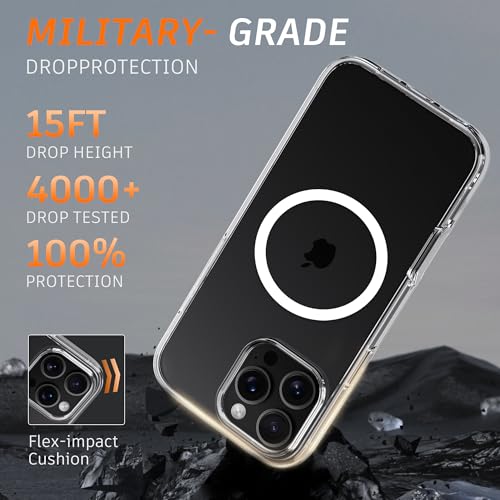Image of Diverbox for iPhone 16 Pro Max Case Clear [Compatible with MagSafe] [with Screen Protector + Camera Lens Protection ] Shockproof Phone case for iPhone 16 pro Max (Clear Magnetic)