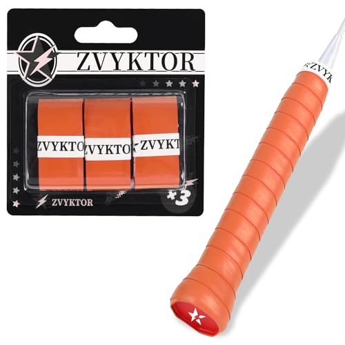 ZVYKTOR Tennis Racket Grip Tape 3 Pack, Ultra-Thin Soft for Tennis Grips Enhanced Tack, Sweat Control & Durability – Premium Racquet Overgrips for Tennis, Badminton & Pickleball (Terre Battue 3P Set)