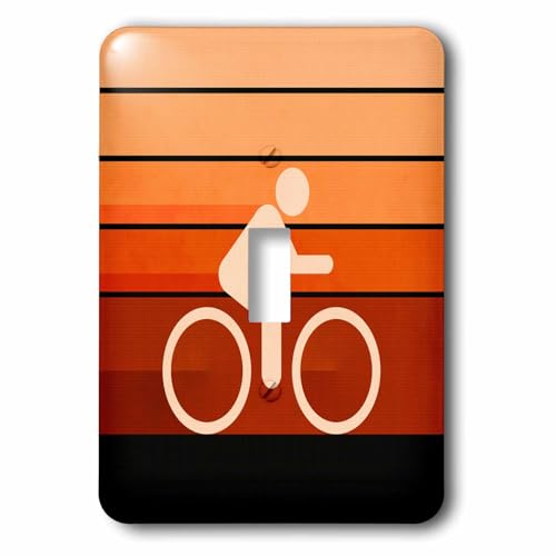 Interrupteur simple vélo orange motif graphique texturé pour maison