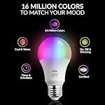 WBM Intelligent E26 Ampoule à lumière à LED intelligente, Ampoule de sel à LED variable 7 Watt Intérieur Himalayan Bulbe de sel rose 4 Nombre (paquet de 1)