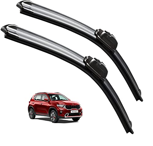 Image of Euro Care Windshield Car Wiper Blades Compatibility with Kia Sonet - Set of 2Pc (D-24,P-16)