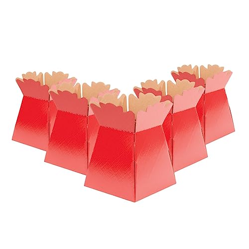 Image of Oasis Pack of 5 | Red | Porto Flower Bouquet Boxes | Premium Cardboard Floral Gift Boxes | Elegant Reusable Packaging for Bouquets, Hampers & Events