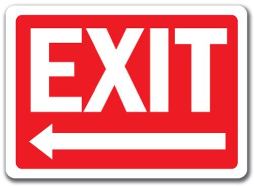 Exit Sign With Left Arrow - 10