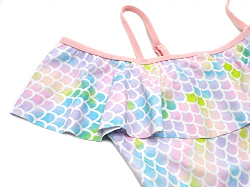 Image of SHEKINI Girls Scoop Neck Bathing Suits Ruffle One Piece Swimsuits Cute Beach Sport Swimwear