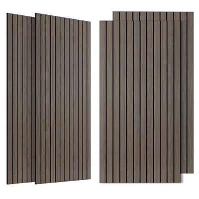 4 Pack Acoustic Panel, 47.2”x23.6” Acoustic Panels for Wall, Decorative Large Acoustic Panels with Wood Finish, for Office,Home Theater,Studio,Living Room, Walnut