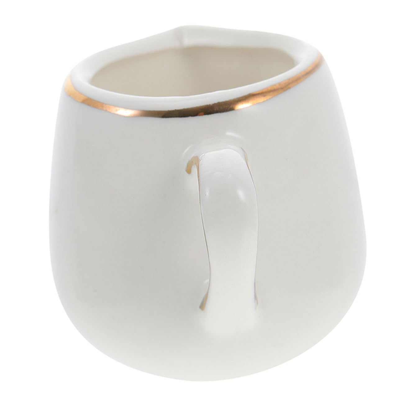 GREENADSCAPE Home Accessory Ceramic Creamer Pitcher Elegant Gold Rim Design Easy to Use