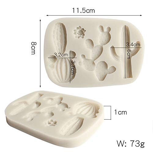 LEBERY Tropical Palm Leaves Silicone Mold Cactus Fondant Mold for Hawaii Aloha Theme Party Birthday Baby Shower Cake Border Decoration, Cupcake Topper, Sugarcraft, Polymer Clay, Epoxy Resin, Gum Paste