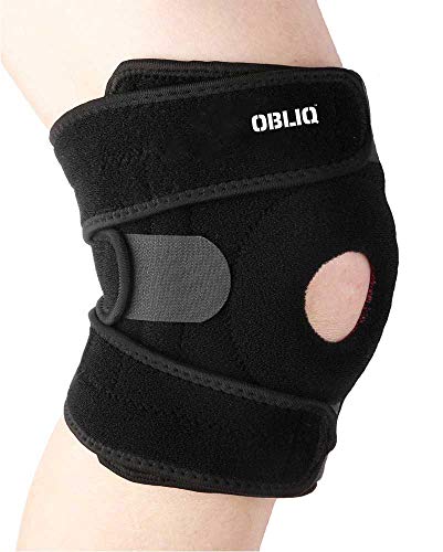 OBLIQ Hinged Knee Braces for Men/Women Non-Slip Silicone Gel for Running, Sports - One Size Fits All (1)
