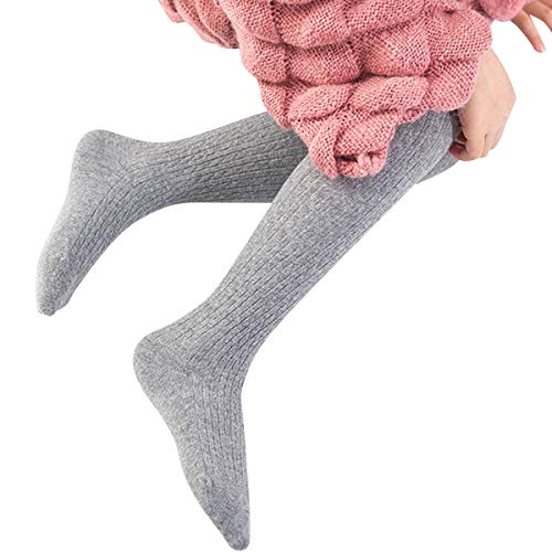 Image of vanberfia Baby Girls Tights Cable Knit Leggings Stockings Cotton 3 Pack Pantyhose Infants Toddlers 2-8T