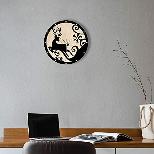 Horloge en acrylique silhouette élan décoration murale raffinée
