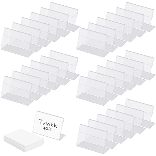 La Mejor review de Precio de mesas - solo los mejores. 29 Zsxdc - 36 soportes de acrílico transparente para letreros con 36 etiquetas en blanco en forma de L, soportes para etiquetas de tarjetas de nombre de precio