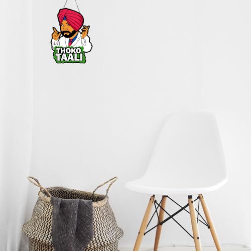 Image of PNF Poster And Frames Thoko taali Quote Wall art & Door Hanging Frame For Kitchen, Dining, restaurants Decor | Walland home Decor for Living Room | Room Decor Wall Decor Items For Bedroom | (Wooden, 11x9 Inch,brown)-112-1