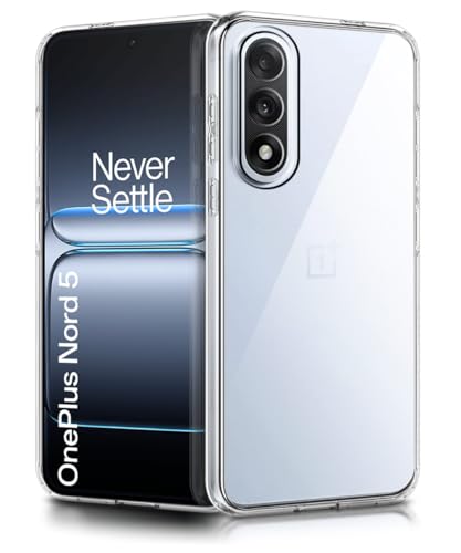 Image of WOW IMAGINE Transparent Back Cover Case for 1+ OnePlus Nord 5 | Raised Bumps for Full Device & Camera Protection Shockproof TPU Silicone Back Case Mobile Cover - Transparent