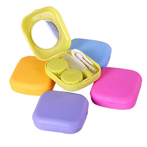 republe Kit de Lentes de Contacto portátiles Funda de Caja Funda de Almacenamiento de Lentes Contenedor Color Aleatorio