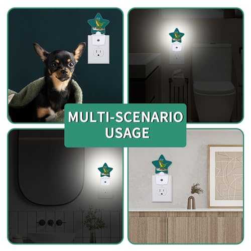 Image of Dinosaur Plug in Star Night Light, Night Light with Sensor for Kids Nursery Bedroom, Decorative Soft Glow Lamp for Hallway Bathroom, Energy Saving