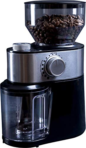 Gastronoma 18120001 Kaffeemühle Kaffee Espresso elektrische Mühle, 12 Mahlgradeinstellungen von Fein bis Grob, 200 Watt, Schwarz Edelstahl Cover
