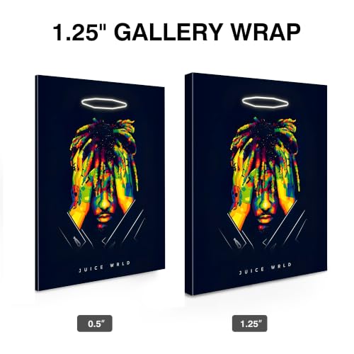 Image of Juice WRLD Canvas Wall Art, Rapper Collage Poster Print, Hip Hop Music Artwork for Bedroom Studio Gaming Room Decor, Vibrant Album Cover Picture Print Framed Music Wall Painting 20X24 inch