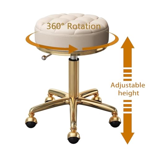 Taburete giratorio ajustable con asiento de piel sintética, ideal para oficina en casa y uso terapéutico