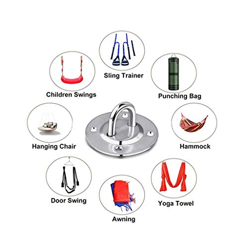 Ymeibe Heavy Duty Swing Hanger with 60\'\' Length Adjustable Nylon Rope/Hammock Hanging Tree Strap for Indoor Ceiling/Outdoor Swings/Punching Bag/Yoga Training/Playground Set Accessories - Thumbnail 6
