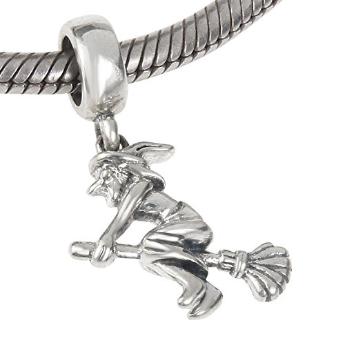 LuckybeadsHalloween Witch Dangle Charm 925 Sterling Silver Beads Charm fit for Pandora Charms Bracelets