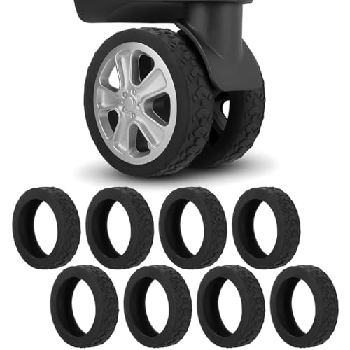 Image of PALAY 8 Pcs Luggage Wheel Silicone Protector Cover, Silent Wheel Cover