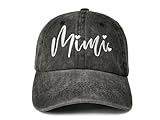 Enodtter Gorras de béisbol bordadas para hombres y mujeres, Mimi (negro lavado), Talla única