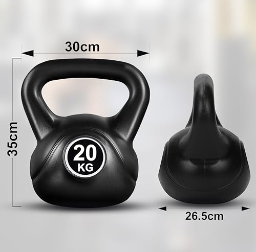 FK Sports Kettlebell | Heavy Weight Vinyl Kettlebells for Exercise Home Gym Workout | 4kg, 6kg, 8kg, 10kg, 12kg, 14kg, 16kg, 20kg, 24kg Kettlebell Weight Set for Women & Men - Image 4