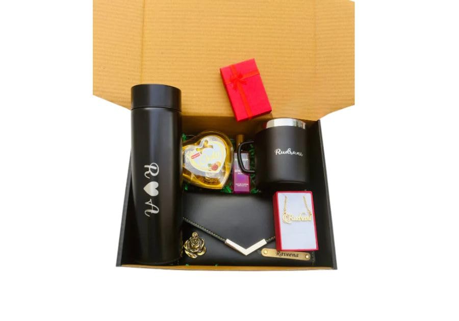 Customized Hampers for Her with Temperature Bottle, Ladies 3-Fold Wallet, Sober Mug, Bellavita Perfume & More-image-13