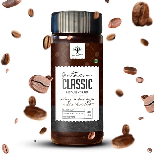 Vanalaya Southern Classic Instant Coffee Chicory Mix of 70% coffee & 30% chicory (50gm)