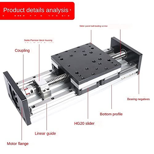 Lysee 3D Printer Parts & Accessories - 100MM-300MM Stroke Heavy Load Slide Table Platform Double Guide Rail SXG - (Color: 100mm)