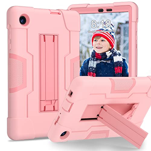 Bingcok Case for TCL Tab 8 LE & WiFi - Heavy Duty Rugged Full-Body Hybrid Shockproof Drop Protection Cover (3-Pink)