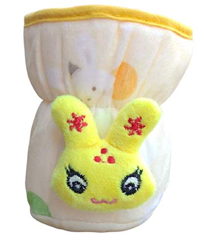 Image of Bottle Covers for Wide Neck /Broad Neck Soft Plush Stretchable Baby Feeding Bottle Cover with Strap for (125ml, 120 ml and 140 ml Feeders (Multicolour) Pack of 2 Blue Yellow)