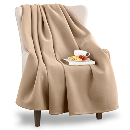 Vellux 1B07049 Original Insulating Core Hotel Style Solid Blanket Machine Washable Soft Cozy Warm Pet Friendly Bed Sofa Blankets, Twin, Beige #TOP3