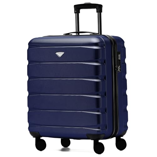 Flight Knight Maleta Rigida Ligera de 4 Ruedas, Equipaje de Mano Aprobado para Aerolineas como British Airways, Tamano Maximo para easyJet Maleta de Cabina Grande 56x45x25cm