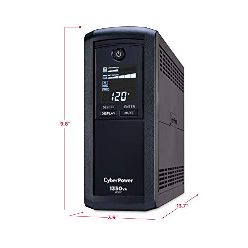 Cyberpower Cp1350Avrlcd Intelligent Lcd Ups System, 1350Va/815W, 10 Outlets, Avr, Mini-Tower #TOP4