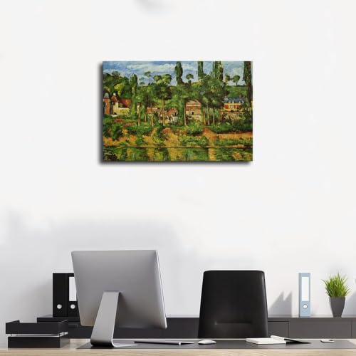 Impression toile Cézanne Château de Médan cadre suspendu premium - 3