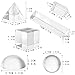 QFkris 6 Pack K9 Optical Crystal Photography Prism Set, Include 50mm Crystal Ball, Cube,Optical Pyramid, 50mm & 150mm Triangular Prism,60mm Dome Magnifying with Cloth for Teaching, Playing