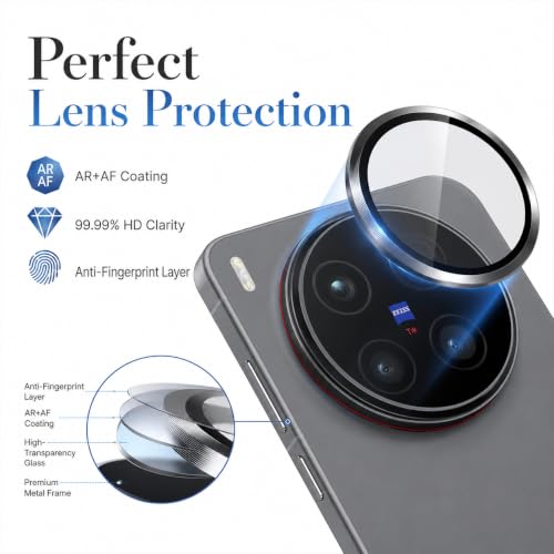Image of ArmourPro Camera Lens Protector for Vivo X300 Ultra (6.82 Inches) Tough HD Individual Aluminum Alloy Rings 9H Camera Cover, Scratch-Resistant,Camera Lens Protection| Black, 1 Pack