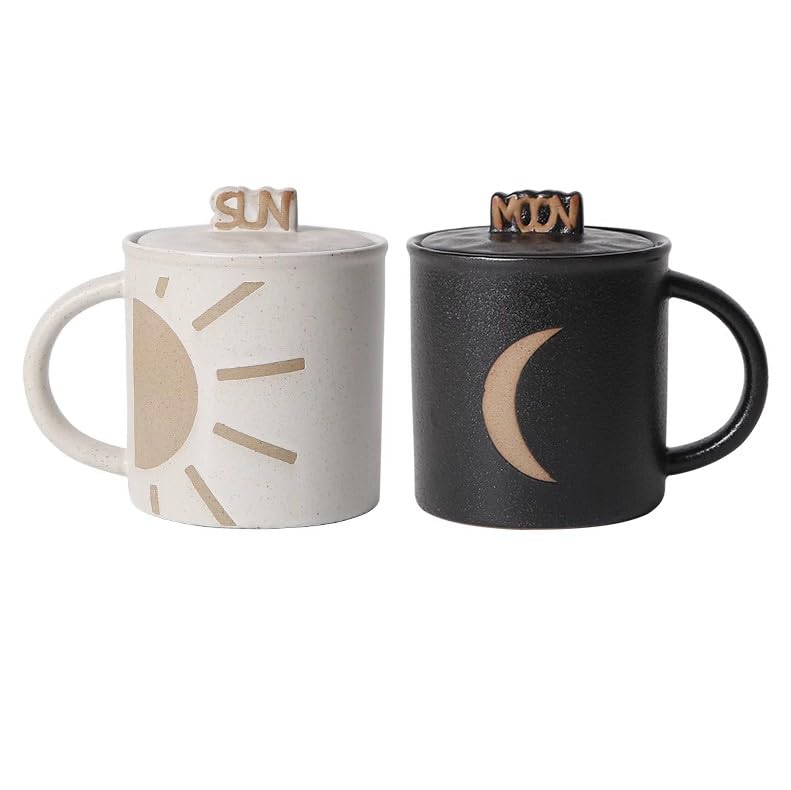 Amazon.co.jp: せっ器太陽と月カップルマグホームカップ蓋付き