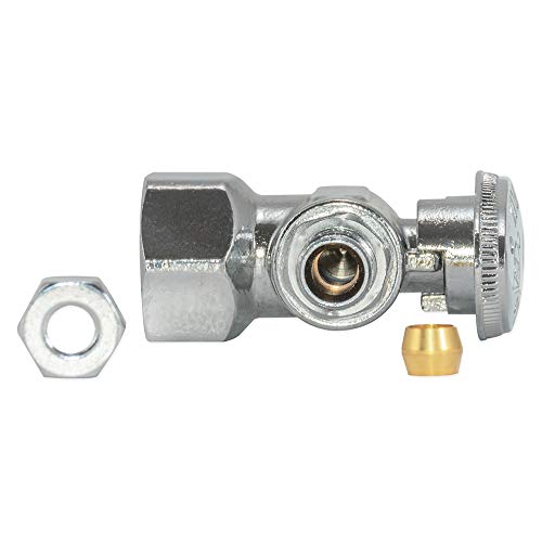 Image of Eastman 1 /2 inch FIP x 1 /4 inch OD Compression Quarter Turn Angle Stop Valve, Brass Plumbing Fitting, Chrome, 10732LF