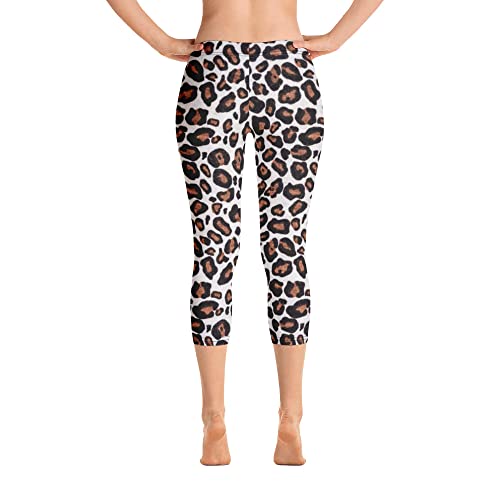 Legging capri léopard blanc L extensible et anti-frottement