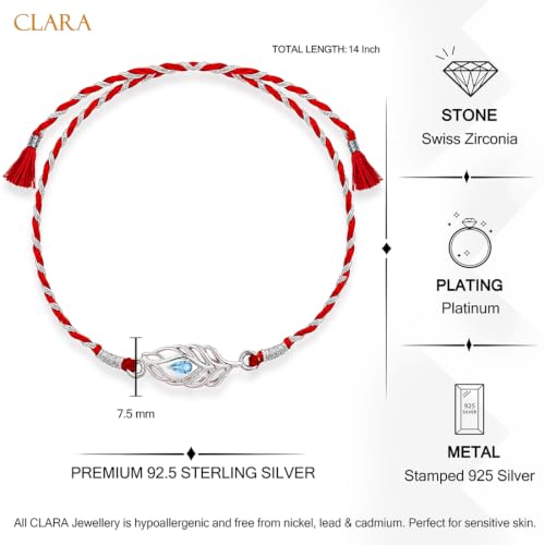 Image of Clara 925 Sterling Silver Rakhi with Roli Chawal for Bhai | Gift for Brother on Rakshabandhan | Men & Boy Bracelet