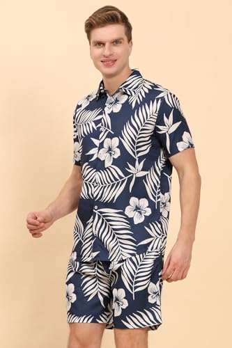 Image of Mens Printed Casual Shirts and Shorts Set Button Down Co-ord Set
