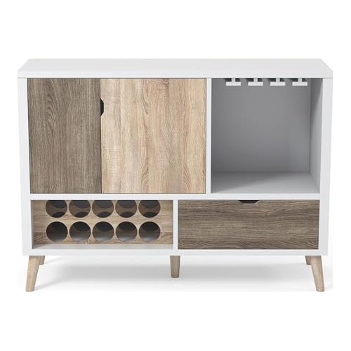 Soporte para Botellas de Vino de Madera Blanca, 10 Botellas miniatura 6