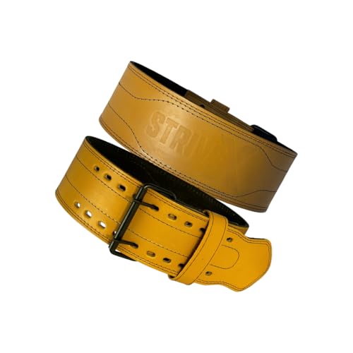 Image of Weightlifting Belt for Gym & Powerlifting | Heavy Duty Back Support Belt for Squats, Deadlifts & Heavy Lifts | Wide Lumbar Support, Strong Buckle & Training Gear (Yellow, XL)