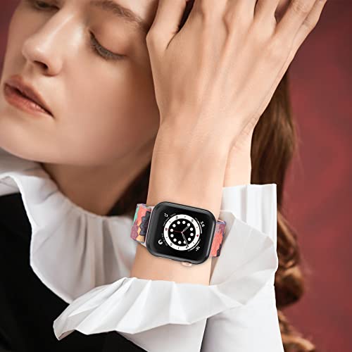 Image of Delidigi Stretchy Bands Compatible for Apple Watch Band Women 40mm 38mm 41mm 42mm 44mm 45mm 46mm 49mm, Nylon Braided Straps for iWatch Series 11 10 9 8 7 6 SE 5 4 3 Ultra 3 2 1