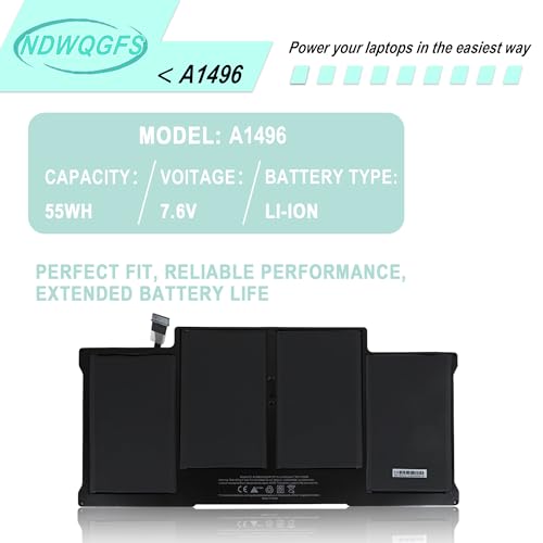 Image of A1405 A1466 Battery Replacement for MacBook Air 13 inch A1466 (Mid 2012, Mid 2013, Early 2014, Early 2015, 2017)A1369 (Late 2010, Mid 2011 Version)A1496 A1377 Battery EMC 2469, 2559, 2632, 2925, 3178