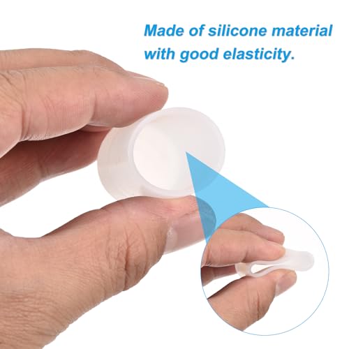 Image of uxcell 18Pcs Silicone End Caps, 23mm(29 /32 inch) ID 72mm(2-27 /32 inch) Height Round Rubber Elastic Screw Thread Protectors Flexible Screw Bolt Covers Caps for Metal Tube Rod Bolt, Clear