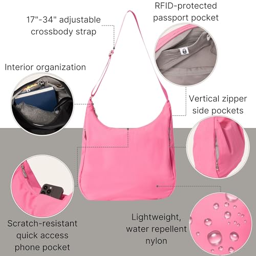 Image of Baggallini Swift Hobo Crossbody Bag for Women - Lightweight 15.7 inchx16 inch Travel Purse Handbag Hobo Bag